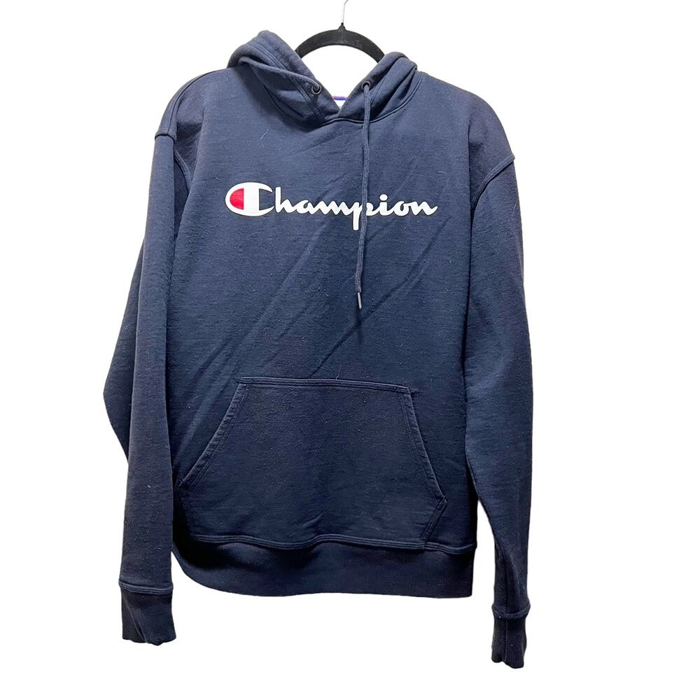 Champion Authentic Athleticwear Hoodie Sweatshirt Jacket Blue Cotton Pullover M